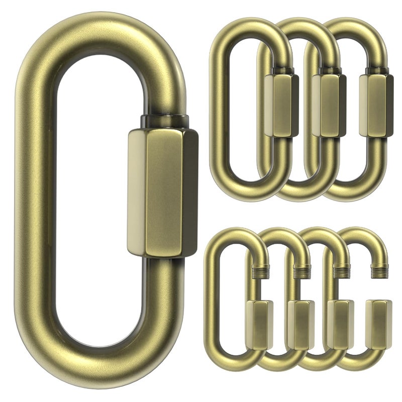 Fetoatar 2.3" Chain Quick Links, 8 Pcs 1/4" Marine Grade Screw Chain Links, Large Opening Chain Connector Chain Coupler, 900 Lbs Capacity - Image 1